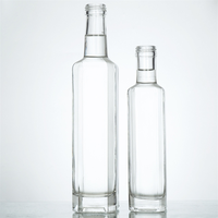 Cuisine 250ML 500ML 750ML 1L Distributeur de vinaigre carré rond Bouteille vide en verre d'huile d'olive pour la cuisson