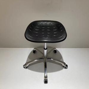 Nhà để xe thanh phân, PU da Tròn Cán hội thảo phân với đệm và thắt lưng hỗ trợ, xoay điều chỉnh chiều cao ghế-Đen - Product Image 3