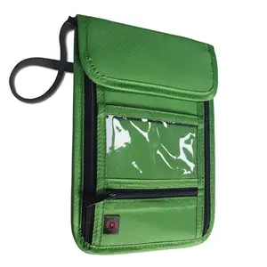 Unisex dành cho người lớn Nylon RFID chặn hộ chiếu chủ Wallet với cổ Stash Pouch cho đi du lịch an ninh thẻ tín dụng ID