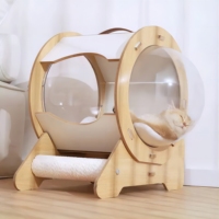 Lüks uzay gemisi tarzı ahşap kedi yatak Pet mobilya kediler ve köpekler için kedi ağaçları & Scratcher
