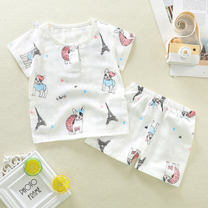 Ensemble de gaze imprimé respirant en pur coton à motif de dessin animé pour garçon, à prix abordable - Product Image 4