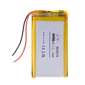 Batería de Litio Recargable de <span class=keywords><strong>3</strong></span>.7V y 3000mAh, Baterías de Polímero de Iones de Litio con Conector, 804070 - Product Image 2