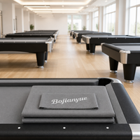 Tissu de rechapage pour table de billard, feutre gris titane avec 6 bandes prédécoupées pour table noire moderne
