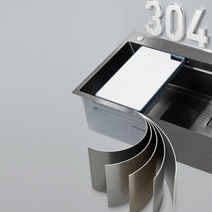 <b>Kitchen</b> <b>Sink</b> 304 Stainless Steel Single Bowl Undermount Brushed Surface Thickened 0.7mm Easy To Clean - Product Image 1