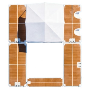 Plataforma Flotante Modular Inflable para <span class=keywords><strong>Playa</strong></span> con Toldo Azul, Cubierta de EVA Tipo Teca, Plataforma Espaciosa para Yates - Product Image 2
