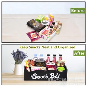 Snack Bar Storage <b>Box</b> With Compartments For Coffee <b>Tea</b> Cups Office Organizer Rectangle Standing Type Black - Product Image 3