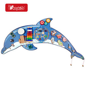 Gioco da Parete in Legno per Bambini a Forma di Cane Giallo - Abaco Xilofono per l'Apprendimento Precoce e il Gioco di Abbinamento Forme W12D787 - Product Image 3