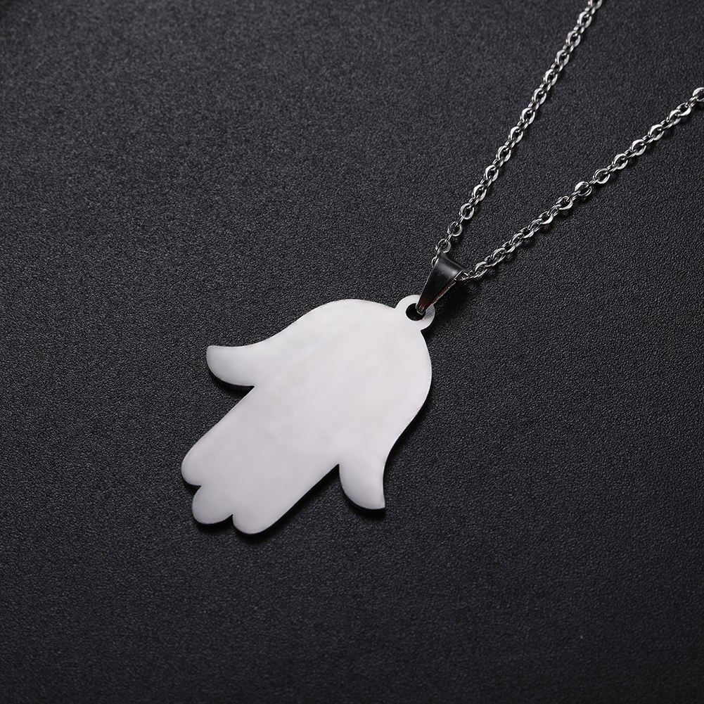 Colar com pingente de mão hamessa, corrente de gargantilha de aço  inoxidável, joia amuleta, joias judiciais| Alibaba.com, image size:1001x1001