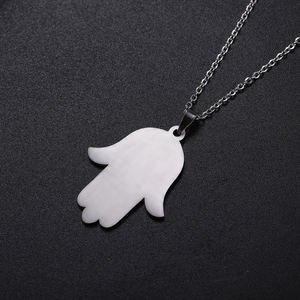 Collier <span class=keywords><strong>pendentif</strong></span> <span class=keywords><strong>main</strong></span> de Hamsa Hamesh, œil porte-bonheur, chaîne de collier ras du cou en acier inoxydable, amulette, bijoux juifs - Product Image 4