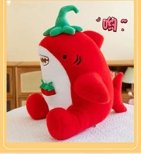 Peluche Requin Piment Rouge Doux et Amusant à Câliner, Jouet Créatif Nouveauté avec Mini Poche Piment pour Cadeau d'<span class=keywords><strong>Anniversaire</strong></span> - Product Image 2