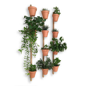 Décoration d'intérieur jardin <span class=keywords><strong>FIXATION</strong></span> <span class=keywords><strong>MURALE</strong></span> BOIS NATUREL Porte-pot en terre cuite mural vertical, cintre pour plantes - Product Image 5