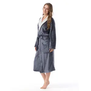 Luxe Custom Gedrukt Badjas Super Warm Peignoir Voor Vrouwen