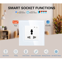Prise murale intelligente Wi-Fi en verre trempé, type UK 86, contrôle à distance par application et commande vocale Alexa, interrupteur temporisé 13A pour la domotique