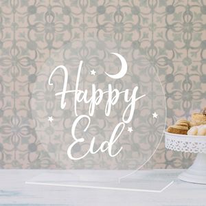 Islamic Muslim Party <b>Decoration</b> Happy Eid Sign Umrah Tabletop Stand Transparent Acrylic <b>Ramadan</b> Mubarak Table Decor - Product Image 4