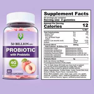 Proveedor personalizado 50 mil millones de CFU gomitas probióticas con vitamina C prebiótica mantener el equilibrio de la flora intestinal impulsar gomitas digestivas - Product Image 2