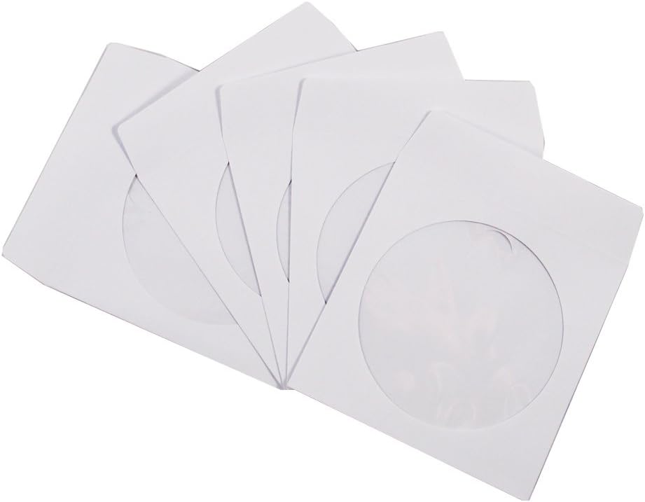 Белый бумажный конверт для CD DVD конвертов с окном пластиковые втулки для хранения дисков для CD