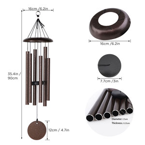 Campanas de viento grandes de aluminio con trampas de viento de madera para uso en exteriores, adecuadas para decoración de patios y ambiente Zen al aire libre - Product Image 4