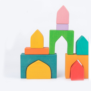 Fabriek Maatwerk Houten Regenboog Bouwstenen Baby Regenboog Kleur Stapelen Speelgoed Kinderen Geschenken Montessori Creatief Speelgoed - Product Image 4