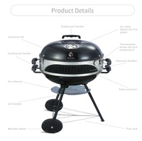 Chariot de barbecue au charbon de bois pour pizza, four à pizza en acier, grils BBQ pour la cuisson en extérieur et le camping