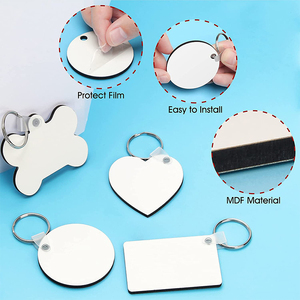 Porte-clés vierge personnalisable par sublimation avec anneau pour la Saint-Valentin, cadeau de remise de diplôme – Formes carrée, rectangulaire, ronde - Product Image 6