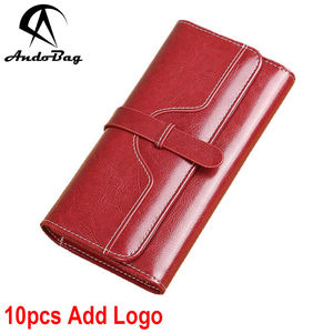 AndoBag Vintage Long <b>Wallet</b> for <b>Women</b> Genuine Cow Leather <b>Card</b> Holder Large Capacity Clutch Bags Fashion Coin Purse - Product Image 1
