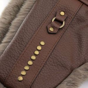 Men's Winter Thickened Plush <b>Ear</b> <b>Protectors</b> Trapper Hats Studded Outdoor Cycling PU Trapper Hat - Product Image 4