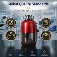 Exportador con Experiencia: Triturador de Desechos Eléctrico de 1HP, Acero Inoxidable, Clase de Eficiencia Energética, Certificación CE y RoHS, Tecnología de Silenciador, para Uso Familiar
