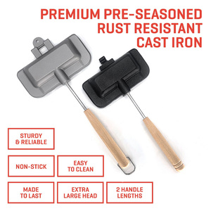 Poêle à sandwich double face antiadhésive pour la cuisson des toasts et des omelettes, résistante aux hautes températures, compatible gaz, vente en gros - Product Image 2