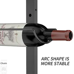 Botellero moderno <span class=keywords><strong>de</strong></span> 12 botellas montado en la pared exclusivamente para sala <span class=keywords><strong>de</strong></span> estar con aguja <span class=keywords><strong>de</strong></span> cuarzo <span class=keywords><strong>Amazon</strong></span> - Product Image 3