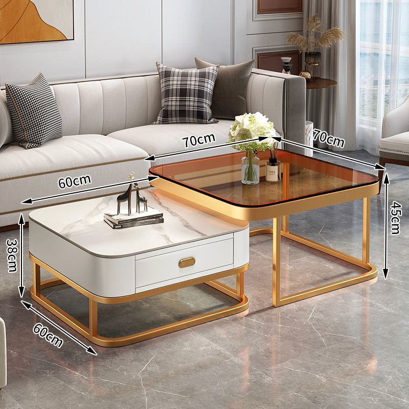 70 vetro marrone 60 pietra bianca piatto-oro cornice fumo bianco