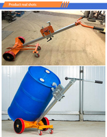 Chariot de manutention manuel HUDA Eagle pour fûts d'huile 450 kg 200 L en PEHD/Acier, compatible chariot élévateur à fourche, avec roues en nylon