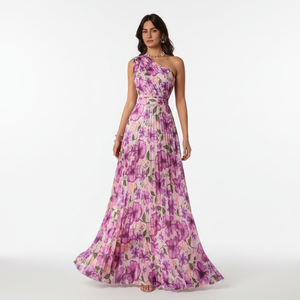Vestido Midi Elegante con Estampado Floral para Mujer, Estilo Casual Asimétrico con Volantes, Transpirable, para Primavera y Fiestas - Product Image 1