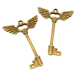 Bán buôn trang trí Antique Skeleton Key Heart Shape Bronze kim loại giá rẻ Hợp kim kẽm độc đáo phong cách cổ điển Skeleton phím - Product Image 6