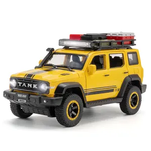 NEW 1:24 Scale SUV Car diecast models Tank 300 Frontier Edition Alloy Off-Road Vehicle Model Ornament Wholesale Car Toys