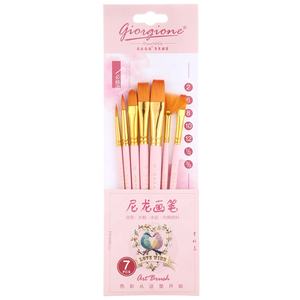 Giorgione Serie de canciones de pájaros de alta calidad 7 piezas de pelo de nailon mango de madera juego de pinceles de pintura de artista - Product Image 2