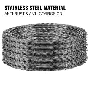 Rouleau de fil barbelé pour clôture en chaîne, diamètre de la bobine 45 cm, usage commercial et résidentiel, applicable aux fermes, jardins, clôtures en chaîne, clôtures en fil barbelé - Product Image 2