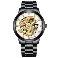 Nouveau design 2020 luxe hommes montre or dragon montre en acier inoxydable quartz montres en diamant FD032