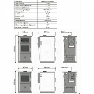 DORELLO SOBA DK-29 cuisinière à combustible solide LOTUS avec cheminée à eau chaude chauffante au sol-Poêle à eau Vera - Product Image 1