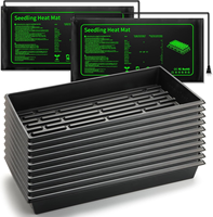 Kit de jardinage intérieur Izafira, lot de 10, 1020 plateaux à semis, en plastique PS, écologique, 2 tapis chauffants, couvercles de pépinière, modèle 0088D