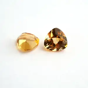 Hot Selling Trillion Shape Design 6*6 Size Yellow Natural Citrine For Jewellery Making