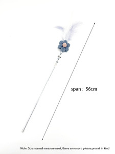 Jouets pour chat fil teaser chat bâton plumes résistant aux morsures <span class=keywords><strong>et</strong></span> aux rayures avec cloche chat auto salut jouets - Product Image 2