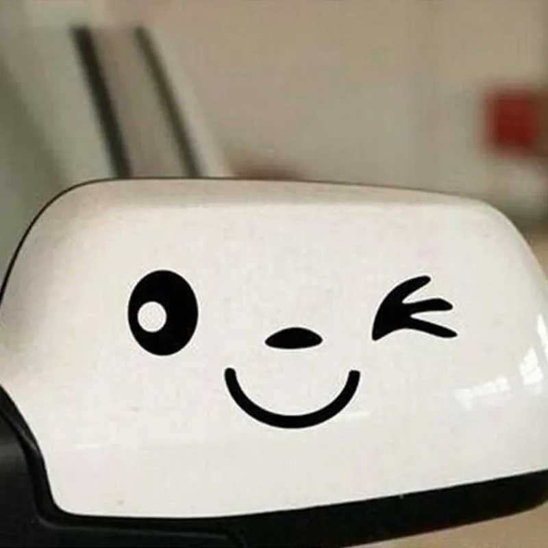 Schattige Decoratieve Auto Body Sticker Smiley Gezicht Achteruitkijkspiegel Auto Sticker Gepersonaliseerde Auto Sticker