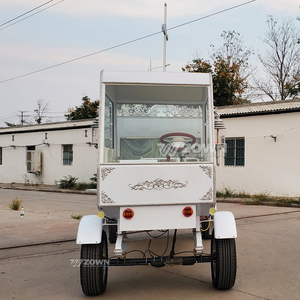 Cercueil électrique de luxe ZOWN avec 4 roues, design orné blanc, toit croisé, acier Q235B, garantie de 2 ans - Product Image 5