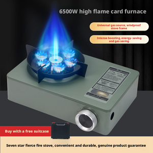Estufa de gas portátil para exteriores, fuego intenso, segura, a prueba de viento y explosiones, para camping y picnic, de alta potencia. - Product Image 2