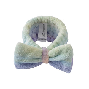 Diadema con lazo arcoíris de Jiemeirui, banda elástica de lana coral para lavarse la cara, maquillaje, belleza, estilo coreano - Product Image 5