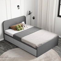 Lit Simple Moderne de Luxe en Bois pour Enfants, Meuble de Chambre avec Rangement