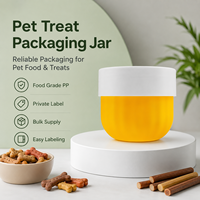 Vente en gros de pots d'emballage pour aliments pour animaux de compagnie en plastique PP de qualité alimentaire avec couvercle à vis, personnalisables avec logo, pour friandises et compléments pour chiens en vrac