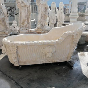 Günstige freistehende Outdoor Granit Massiv marmor Badewanne Naturstein Badewanne Zum Verkauf - Product Image 5