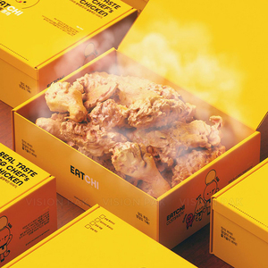 Boîte en papier jetable pour plats à emporter, boîte pour ailes de poulet à emporter, emballage personnalisé pour frites, kebab, repas, boîte à burger OEM - Product Image 3