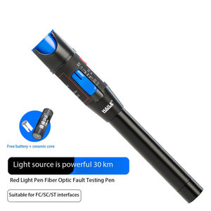 Stylo de test à <span class=keywords><strong>fibre</strong></span> optique à lumière rouge 30mW / Stylo lumineux avec connecteurs universels SC/FC/ST (portée de 30 km), 1 pièce - Product Image 2